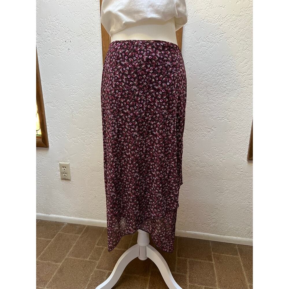 Y2K StyleCottagecore Mini Floral Midi Skirt layering hem Size Medium